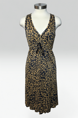 COMING SOON: Galliano leopard print drawstring silk dress