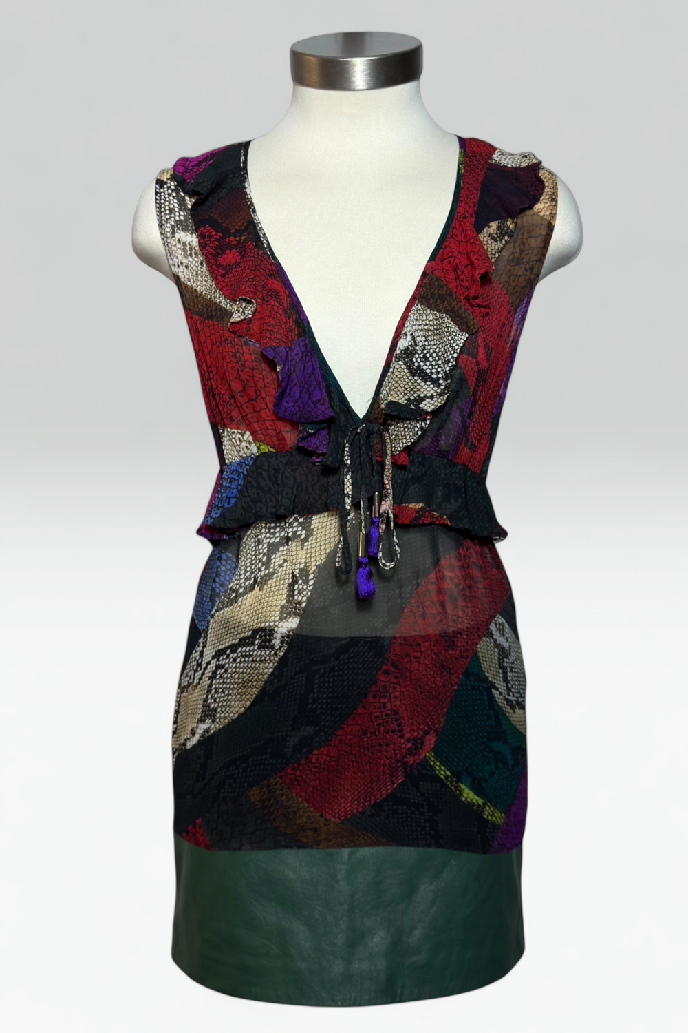 COMING SOON: just cavalli multicolor snake print top