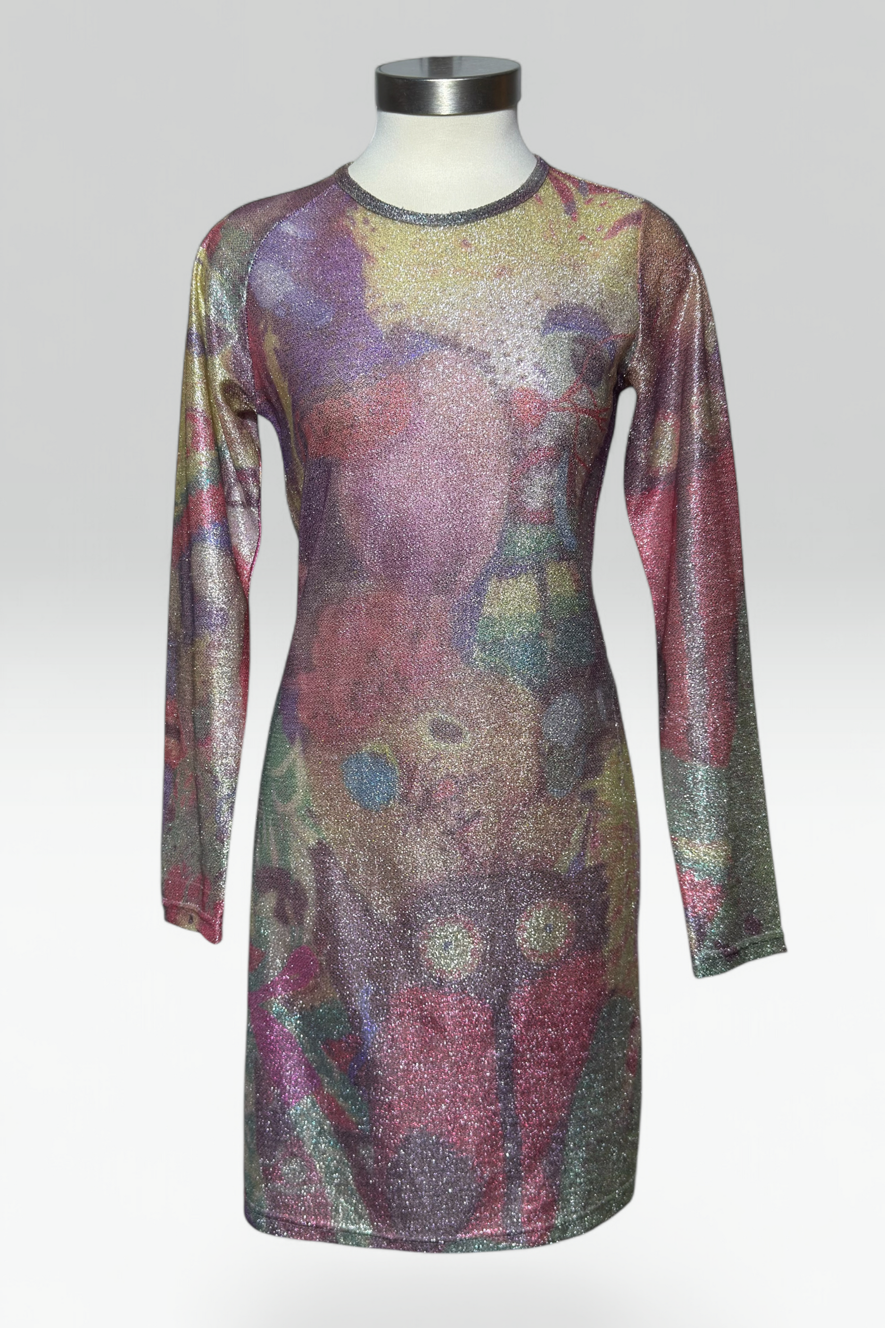 COMING SOON: W. &L.T. (Wild and Lethal Trash) by Walter Van Beirendonck sheer Metallic mini dress | Belgian Vintage