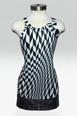 COMING SOON: Y’s by Yohji Yamamoto Black and white geometric print tank top