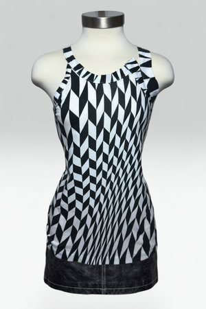 COMING SOON: Y’s by Yohji Yamamoto Black and white geometric print tank top