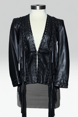 Coming soon: just cavalli Black Leather extra long Fringe Jacket