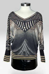 COMING SOON: Cavalli Class dolman sleeve abstract geometric animal print top