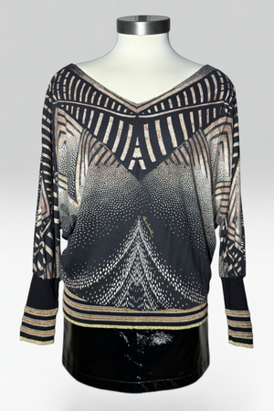 COMING SOON: Cavalli Class dolman sleeve abstract geometric animal print top