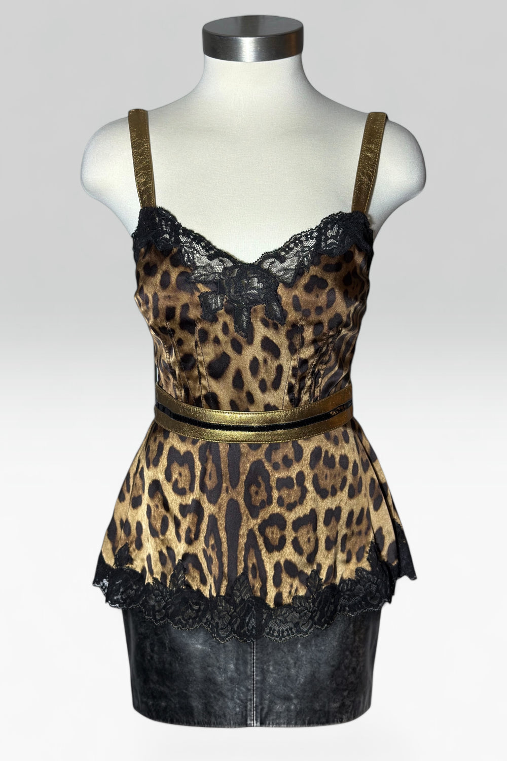 coming soon: dolce & gabbana leopard & lace gold trim top