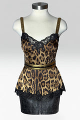 coming soon: dolce & gabbana leopard & lace gold trim top