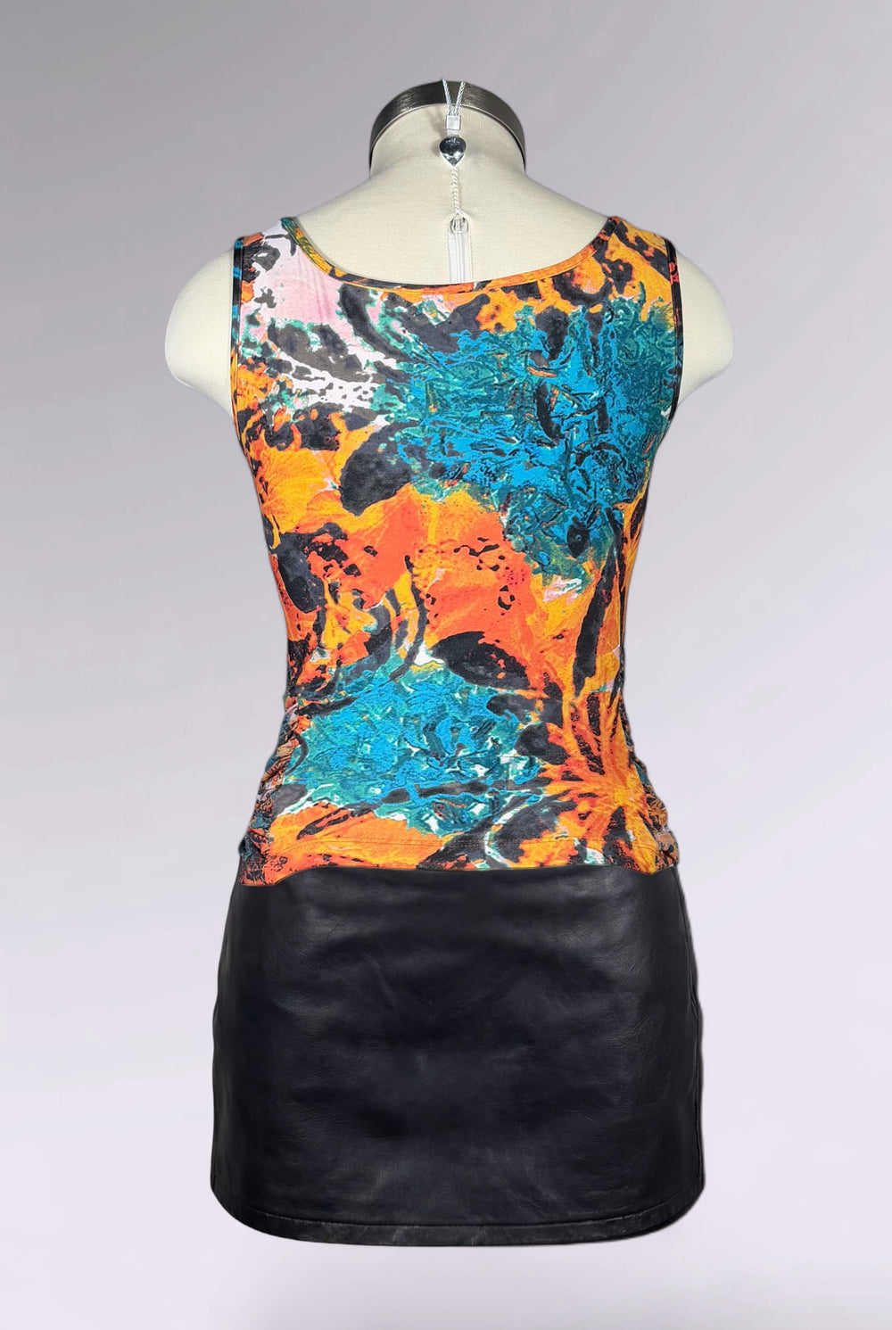 Issey Miyake Abstract Print Ruched Tank Top | Japanese Vintage