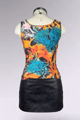 Issey Miyake Abstract Print Ruched Tank Top | Japanese Vintage