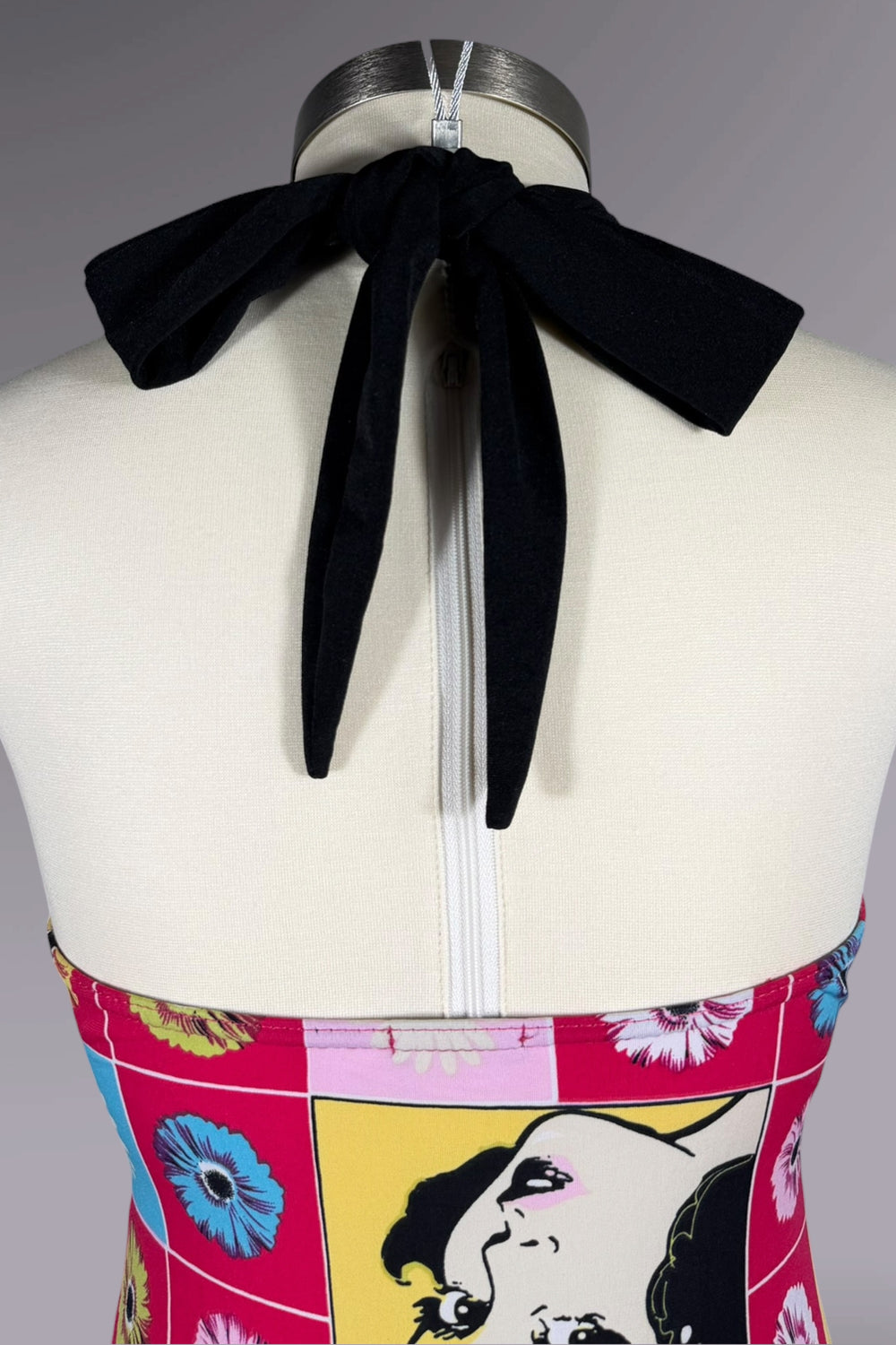 Evita Pop Art Floral Halter Top | Italian Vintage