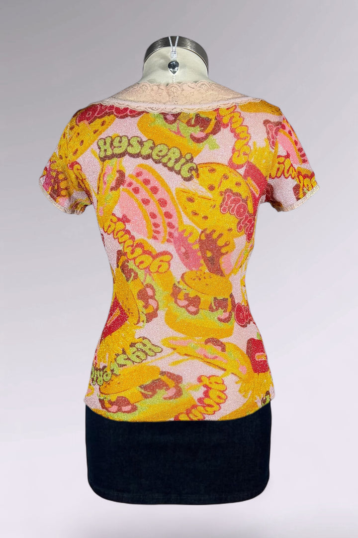 Hysteric Glamour Graphic Sparkle Knit Top | Japanese Vintage