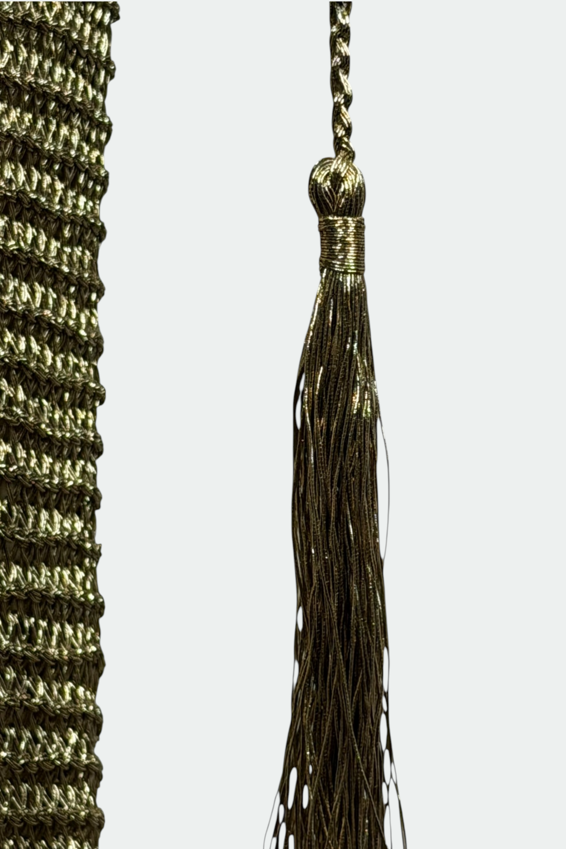 Ralph Lauren Collection Hand Knit Metallic Gold Maxi Dress | American Secondhand