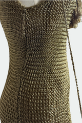 Ralph Lauren Collection Hand Knit Metallic Gold Maxi Dress | American Secondhand