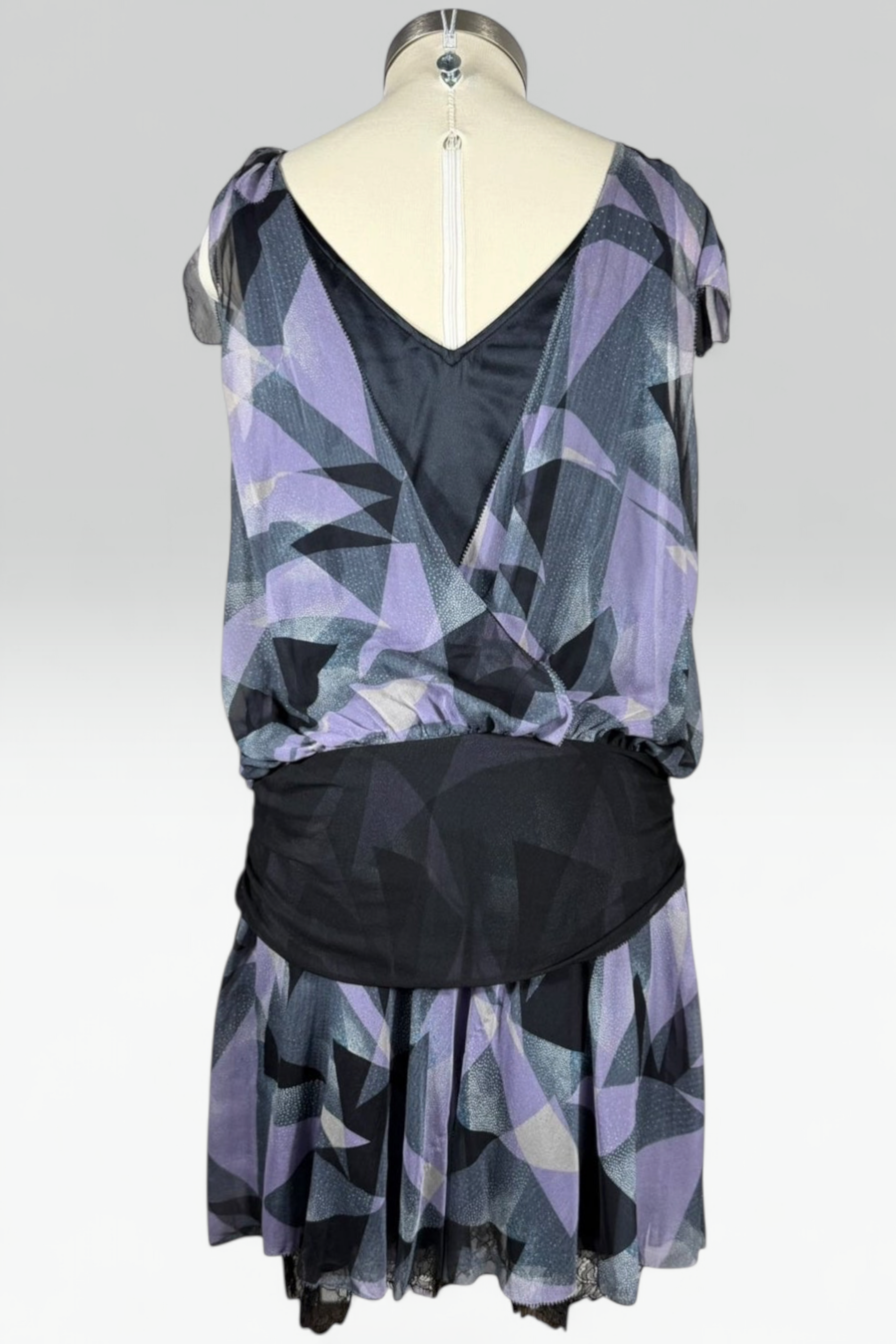 Diane von Furstenberg Silk Geometric Print Dress with Crystal Embellishment | American Secondhand