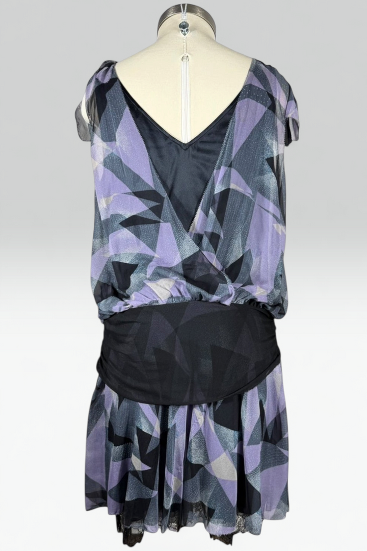 Diane von Furstenberg Silk Geometric Print Dress with Crystal Embellishment | American Secondhand