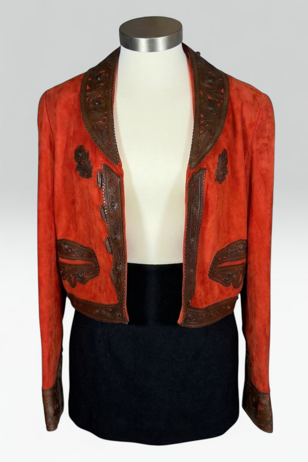 Ralph Lauren Collection Red Suede Leather Appliqué Jacket | Runway Archive