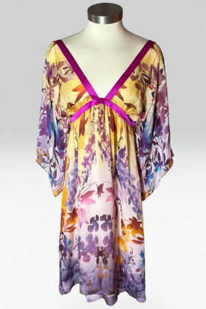 Coming soon: Roberto Cavalli Floral Silk Empire Waist mini Dress