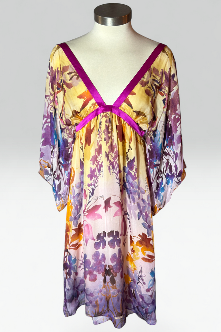 Coming soon: Roberto Cavalli Floral Silk Empire Waist mini Dress