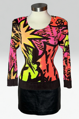 COMING SOON: Pleats Please Issey Miyake Comic Print Pleated Long Sleeve Top | Japanese Secondhand
