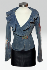 COMING SOON: Lili Nucci Embroidered Ruffle Denim Blazer