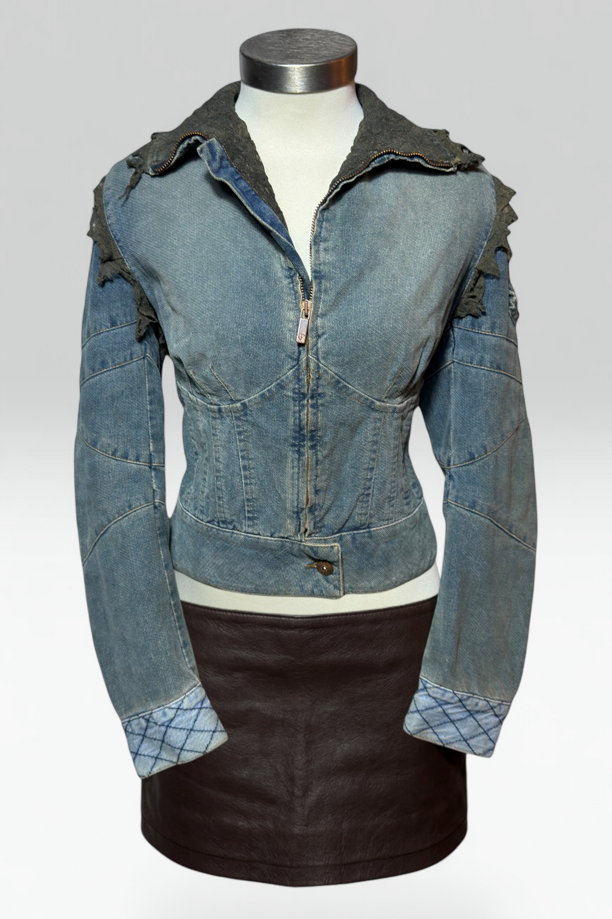 COMING SOON: Voyage Passion Distressed Lace Corset Denim Jacket