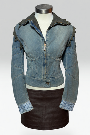 COMING SOON: Voyage Passion Distressed Lace Corset Denim Jacket