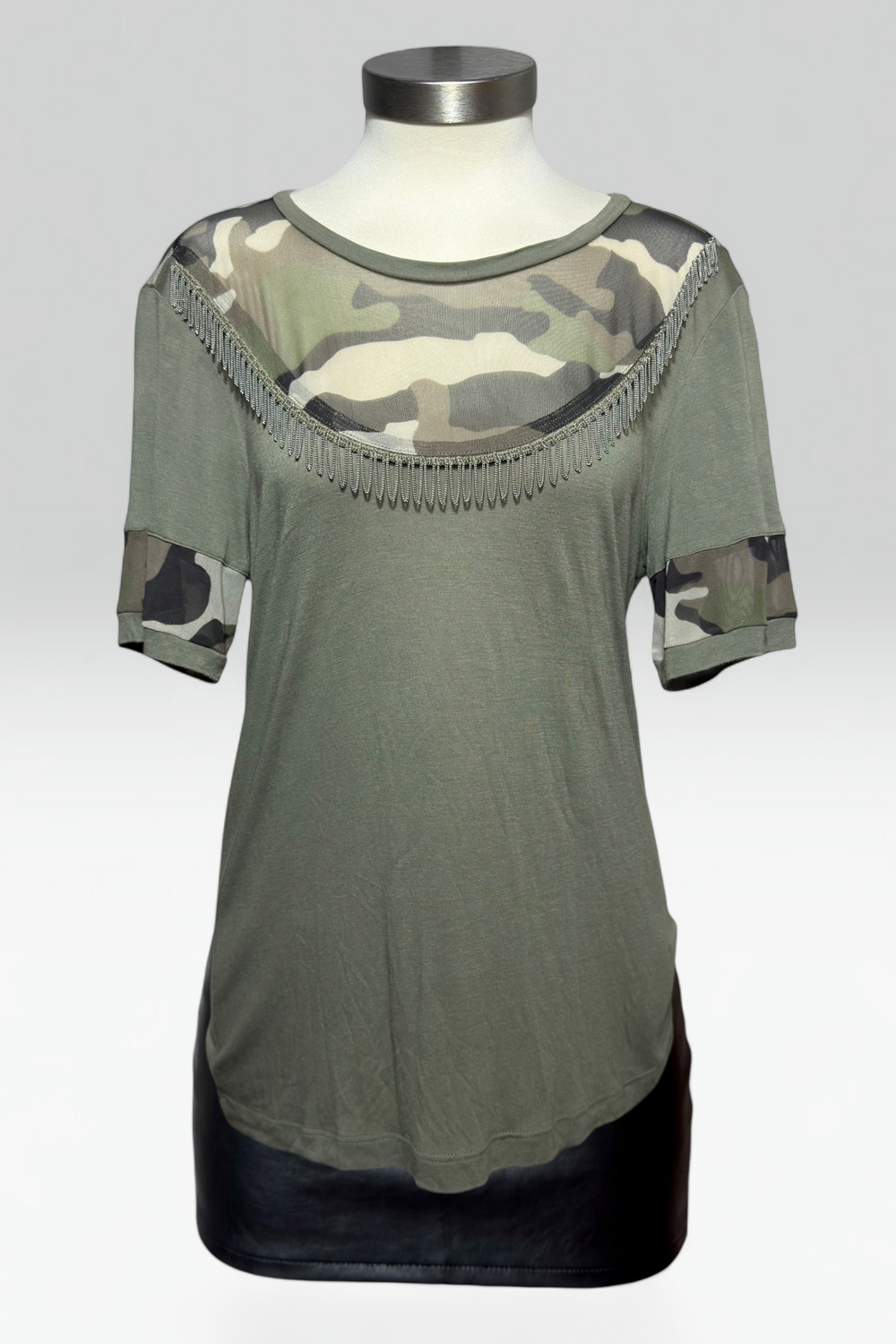 Coming soon: Liu Jo mesh camo & chain top