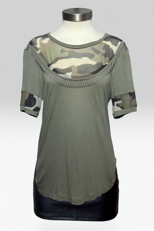 Coming soon: Liu Jo mesh camo & chain top