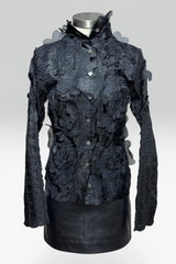 Coming soon: YOSHIKI HISHINUMA BLACK PETAL APPLIQUÉ TOP