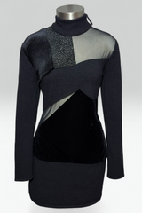 Coming soon: GIANFRANCO FERRE BLACK MESH CUTOUT MIXED MEDIA MINI DRESS