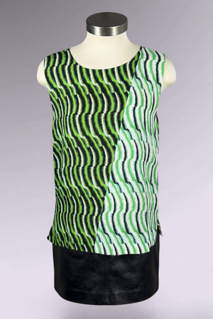 Vivienne Tam Silk Abstract Print Sleeveless Top | Chinese Secondhand