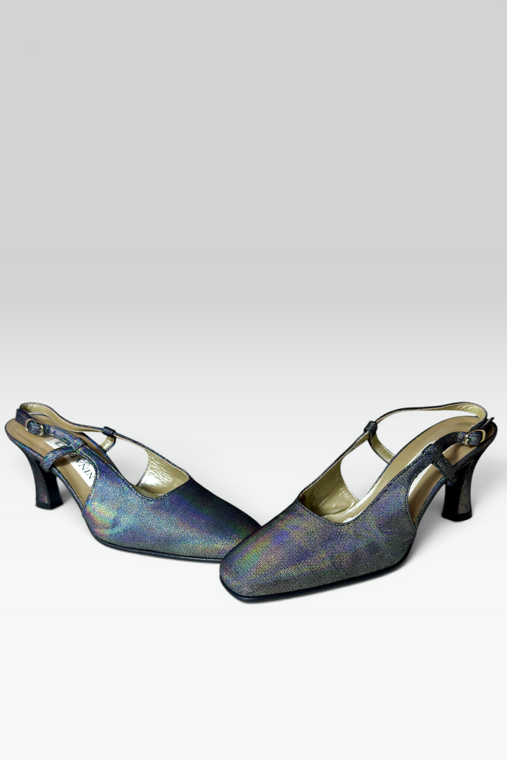Coming soon: NINA RICCI IRIDESCENT SLINGBACK HEELS | French Secondhand