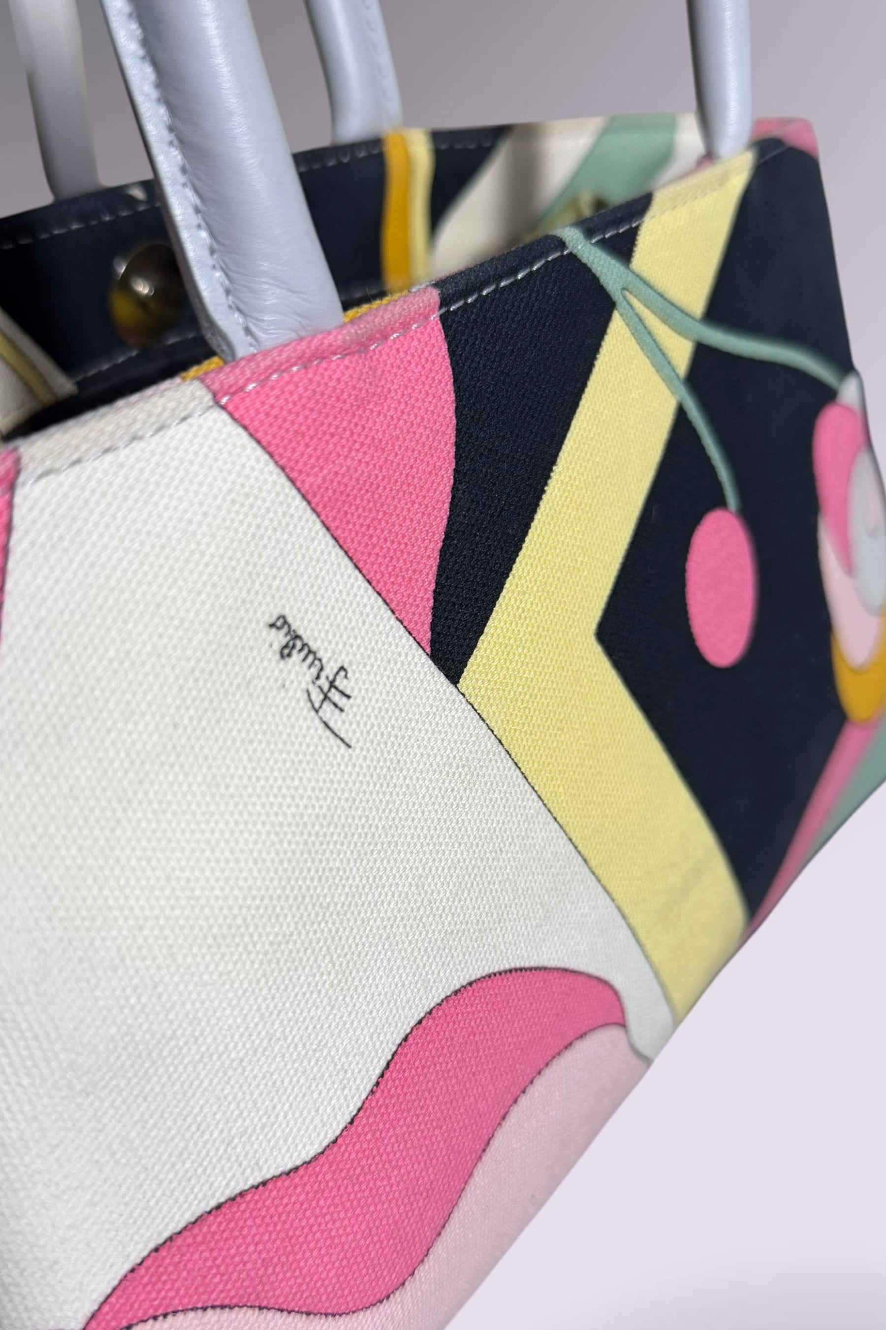 Emilio Pucci Abstract Print Mini Canvas Tote Bag | Italian Secondhand