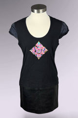 Vivienne Tam Embroidered Floral Mesh Sleeve Tee | Chinese Secondhand