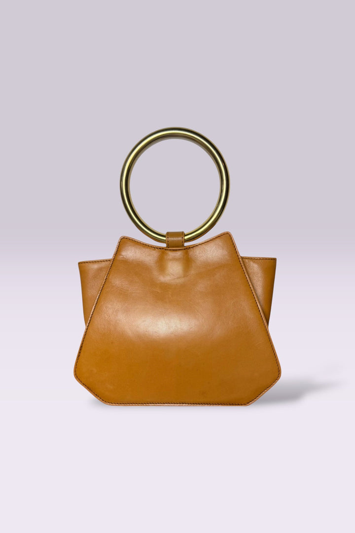 Escada Leather Ring Handle Grommet Bag | Italian Vintage