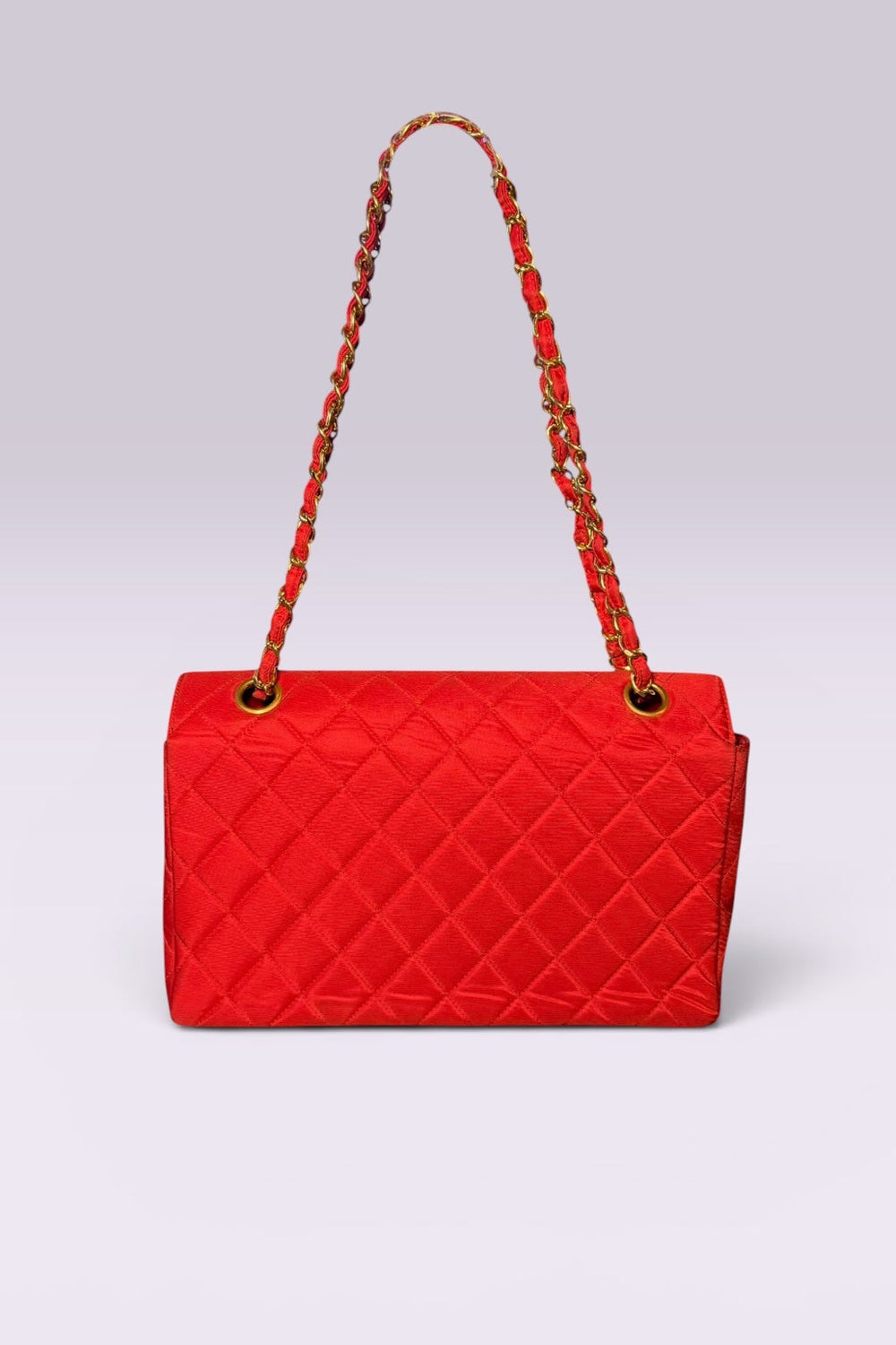 Chanel 90s Small Red Classic Single Flap Bag | French Vintage