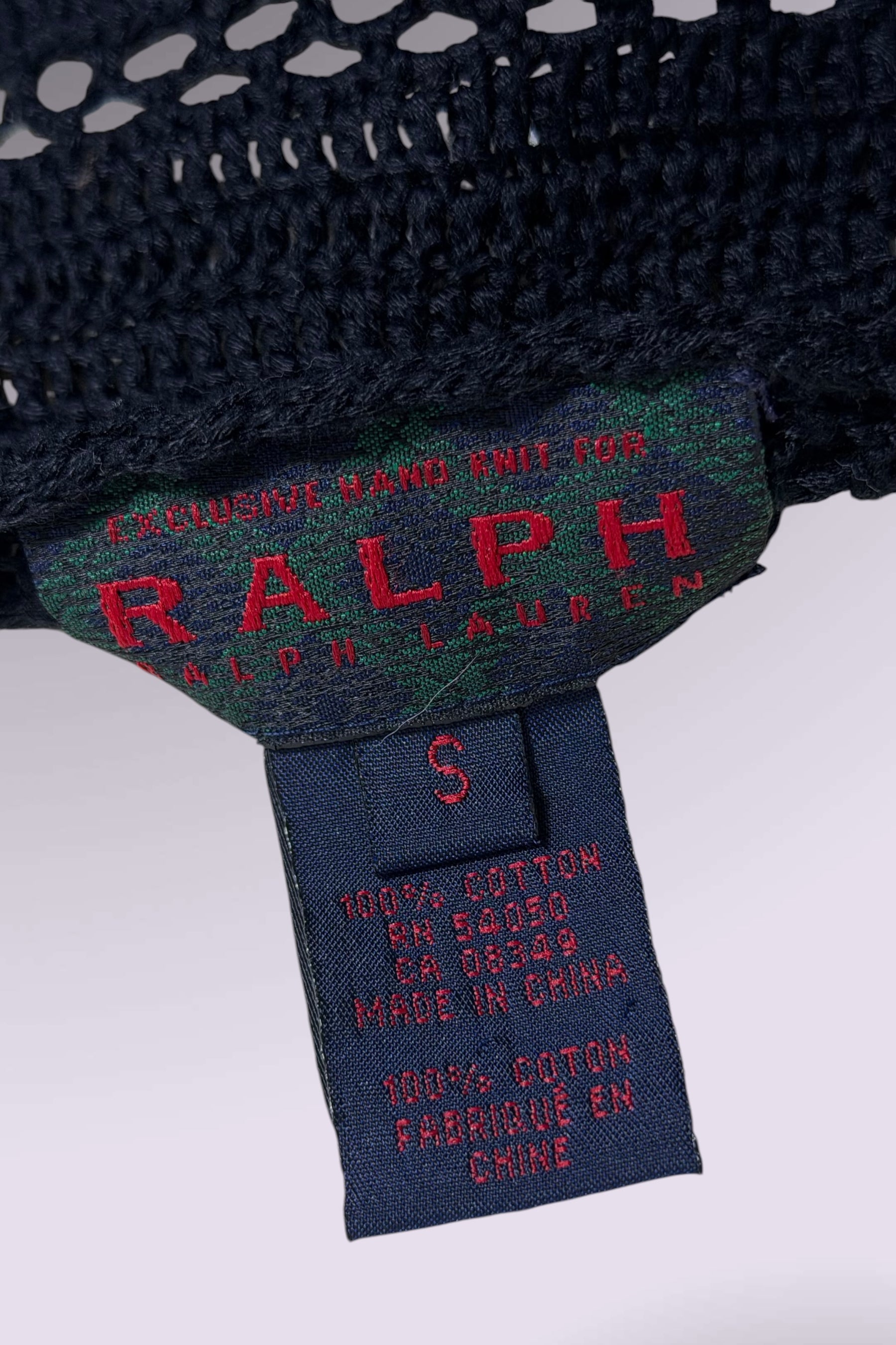 Ralph Ralph Lauren Black Hand-Knit Crochet Knit Midi Dress | American Vintage