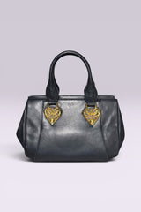Braccialini Black Leather Top Handle Bag | Italian Vintage