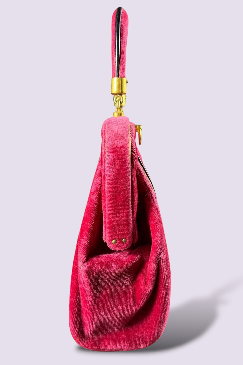 Roberta di Camerino Pink Velvet Floral Frame Bag | Italian Vintage