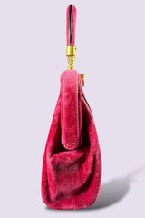 Roberta di Camerino Pink Velvet Floral Frame Bag | Italian Vintage