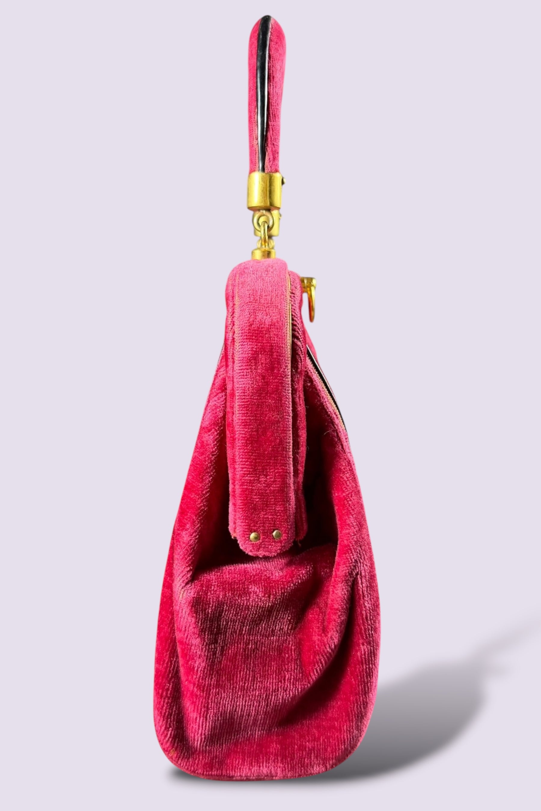 Roberta di Camerino Pink Velvet Floral Frame Bag | Italian Vintage