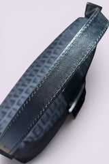Fendi Black Zucchino Monogram Baguette Shoulder Bag | Italian Vintage
