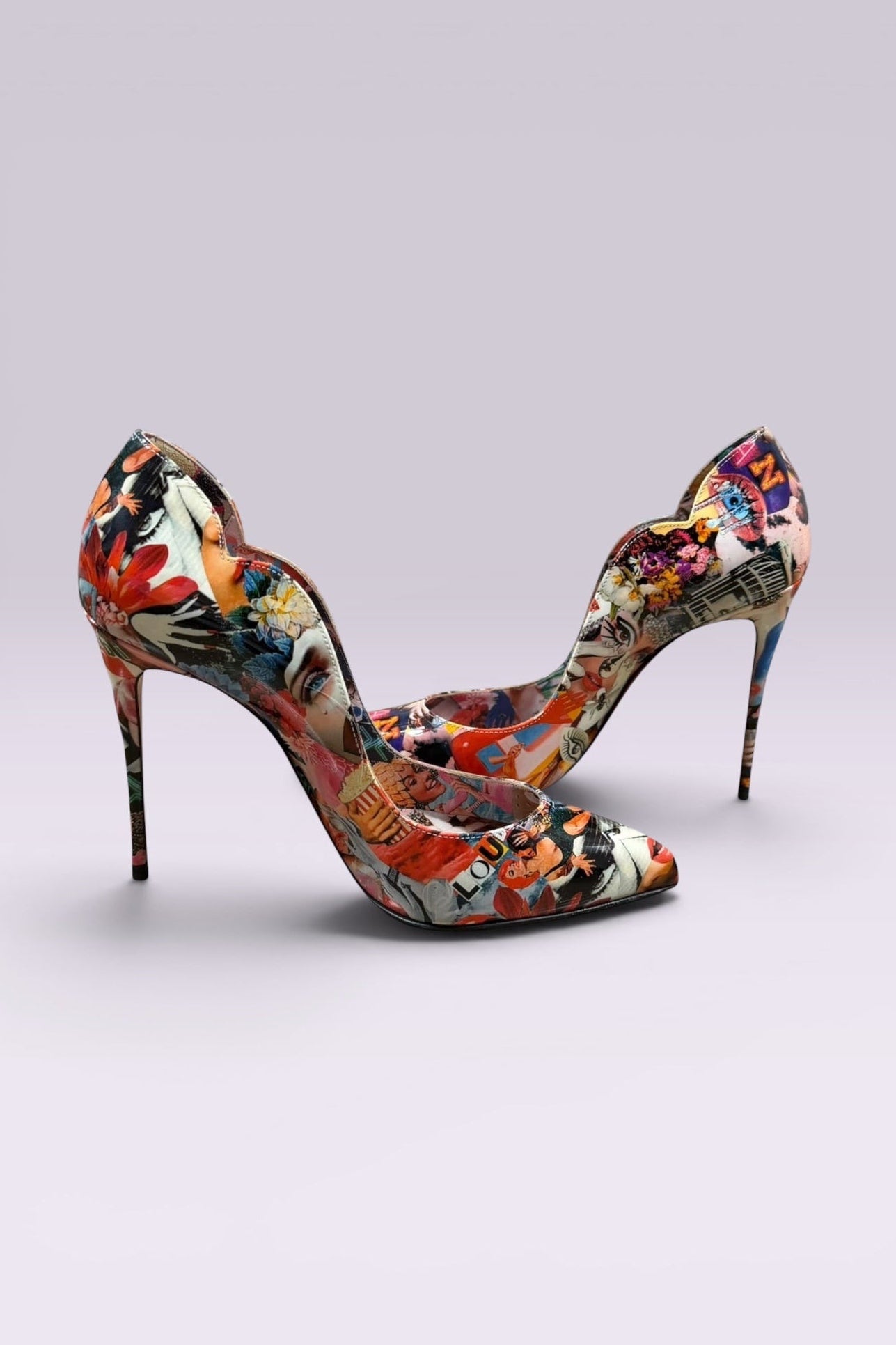 Christian Louboutin Collage Print Pumps Red Bottom | French Secondhand