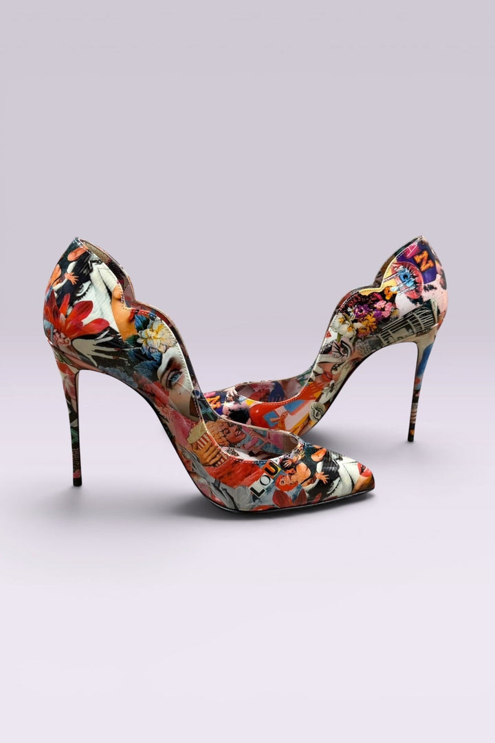 Christian Louboutin Collage Print Pumps Red Bottom | French Secondhand