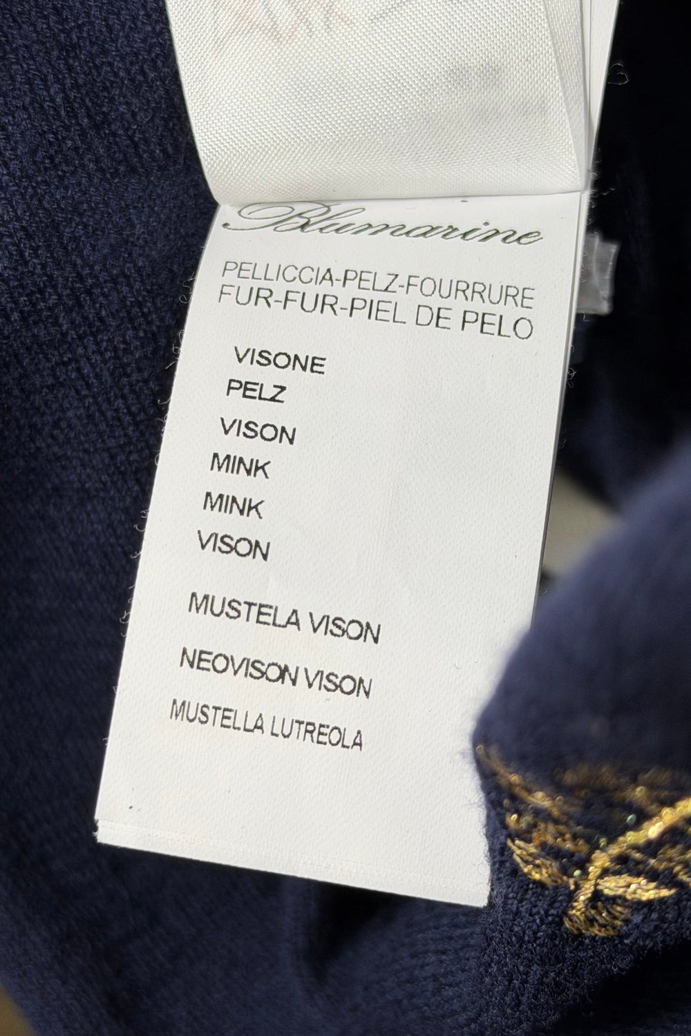 Blumarine Embroidered Wool Cardigan with Mink Fur Collar | Italian Vintage