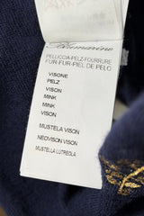 Blumarine Embroidered Wool Cardigan with Mink Fur Collar | Italian Vintage