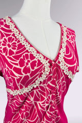 Blumarine Pink Floral Short Sleeve Cardigan | Italian Vintage