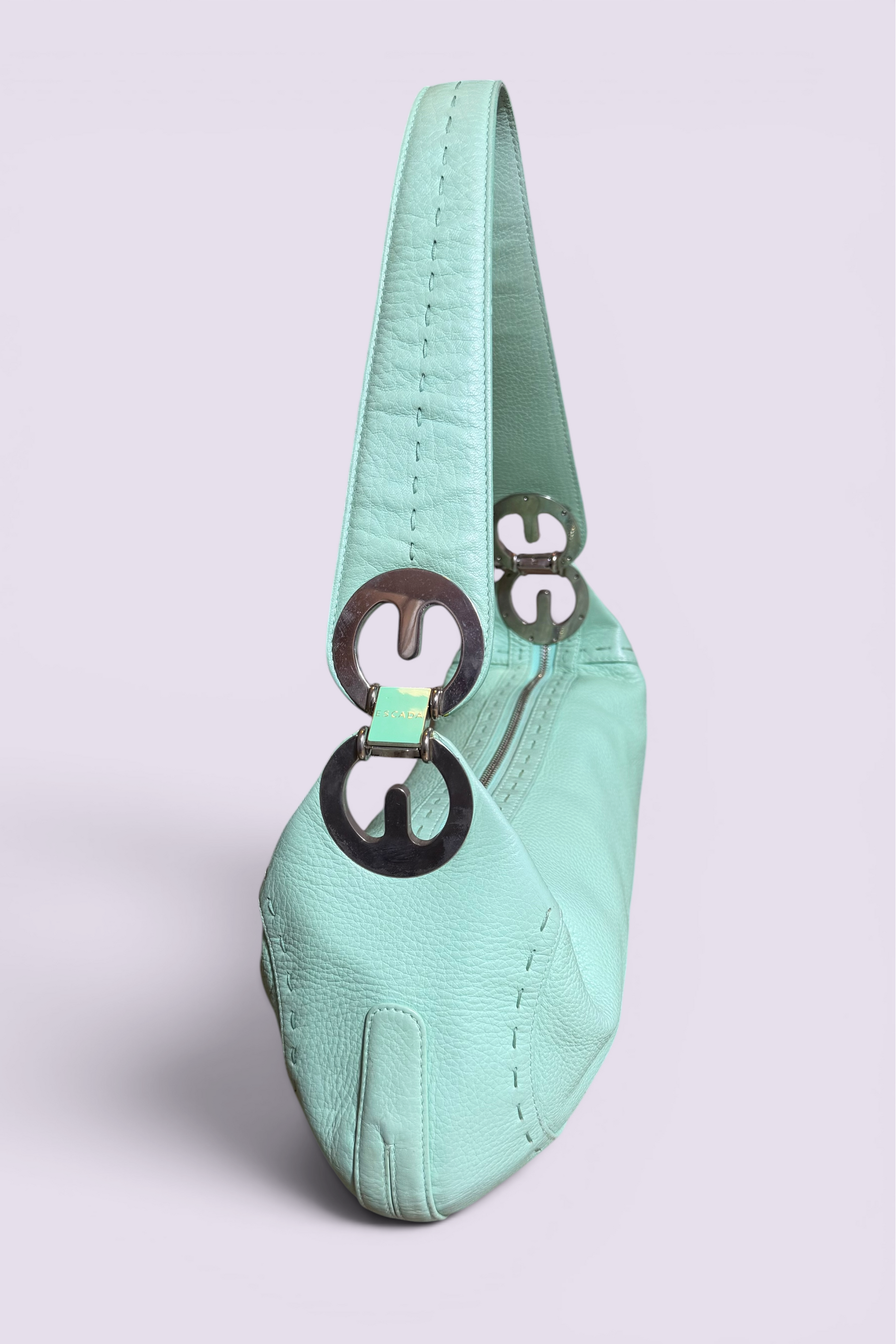 Escada Mint Green Leather Shoulder Bag | Italian Secondhand