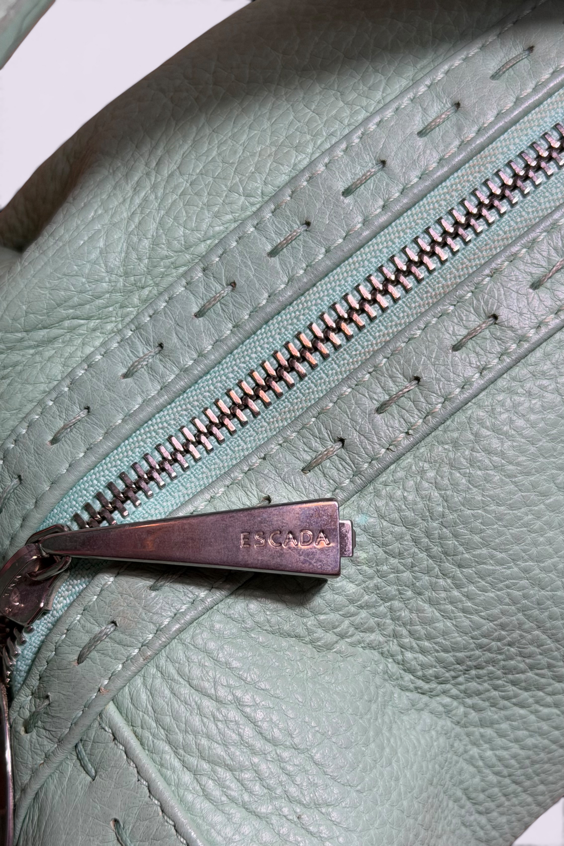 Escada Mint Green Leather Shoulder Bag | Italian Secondhand