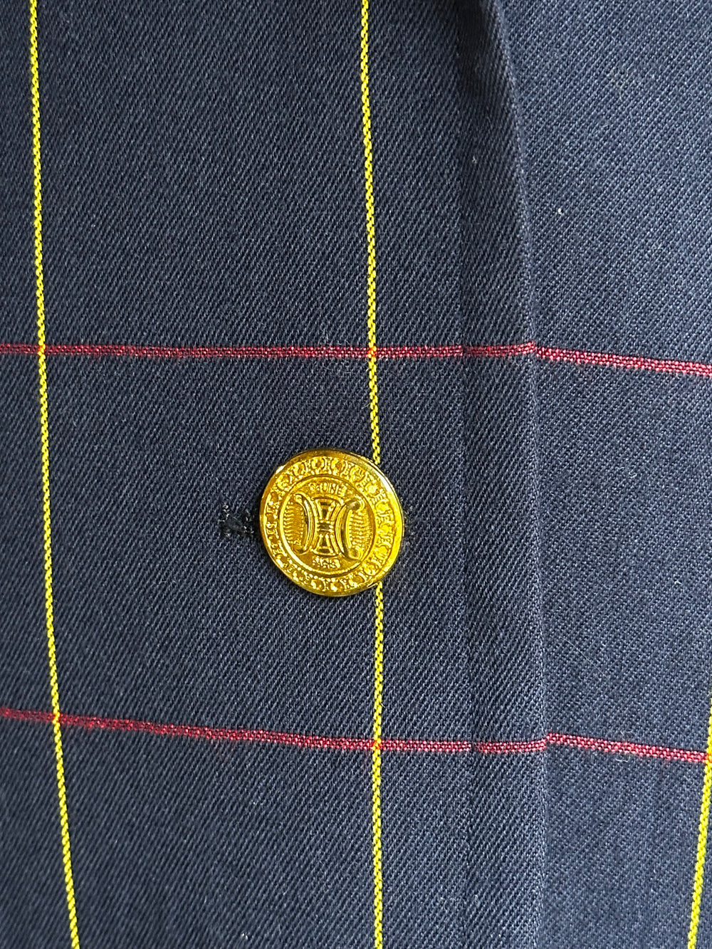 Celine Wool Windowpane Blazer | French Vintage