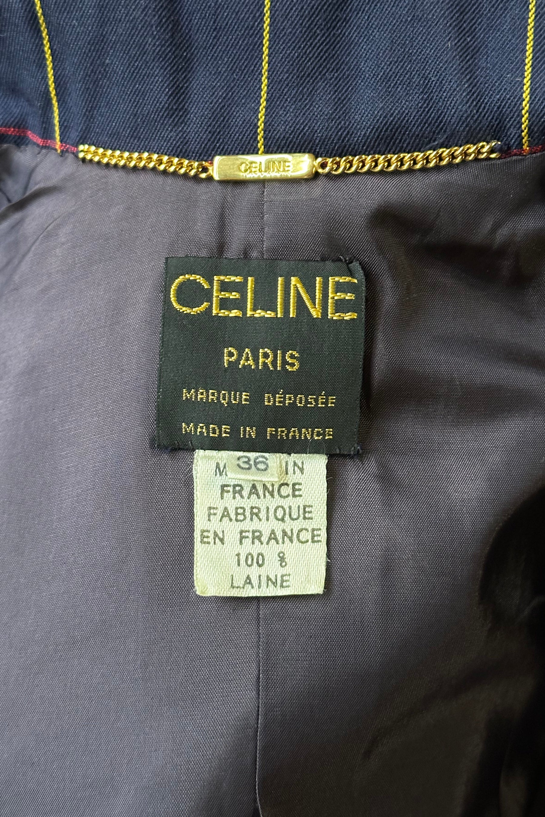 Celine Wool Windowpane Blazer | French Vintage